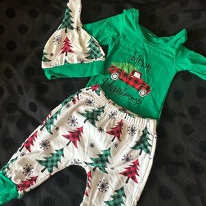Boutique Baby Girl Christmas Outfit Matching Set 3-6 months